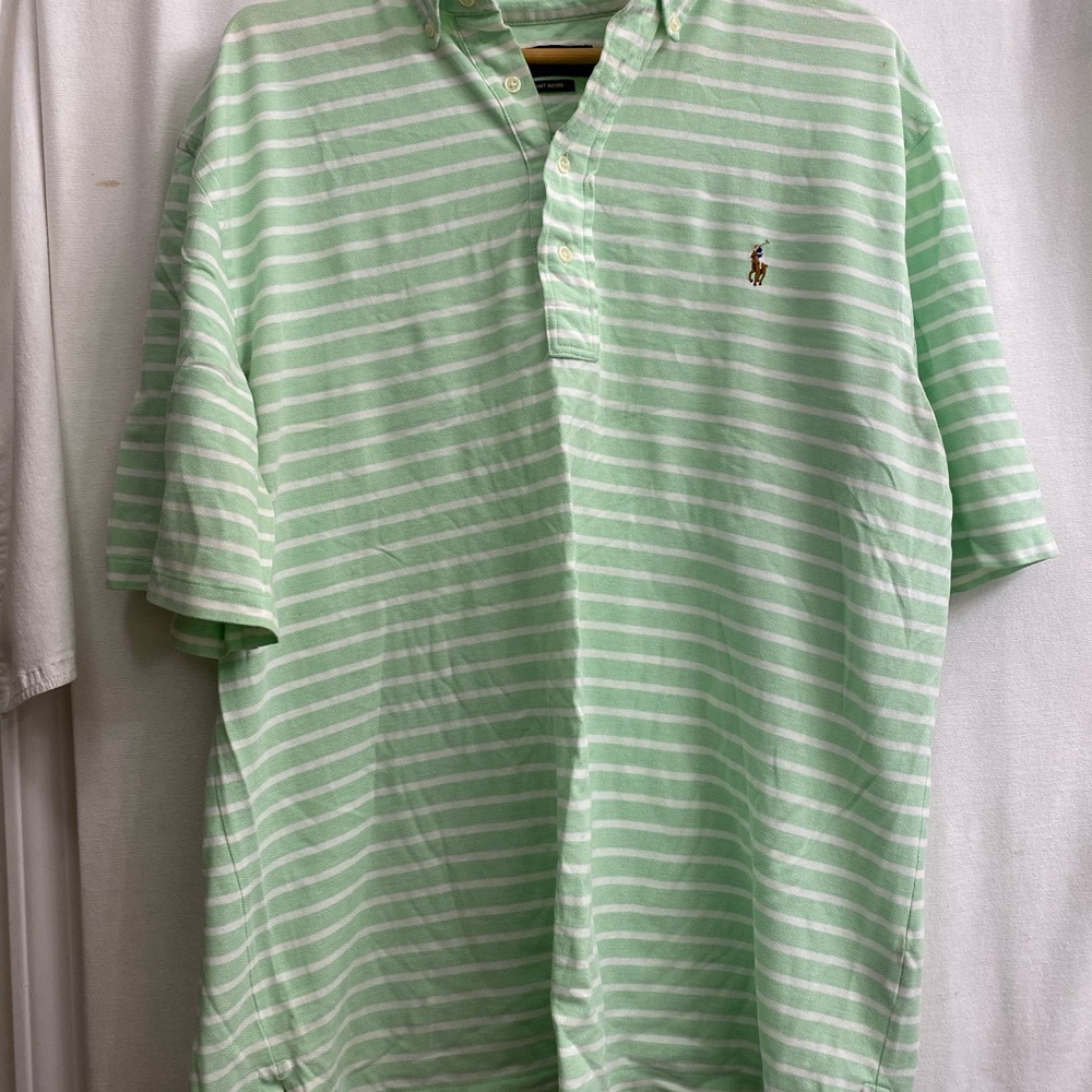 Ralph Lauren Men's Green Striped Shirt